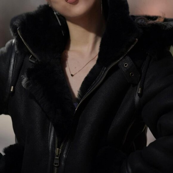 Jane Sheepskin B-3 Bomber Jacket - Picture 2 of 11